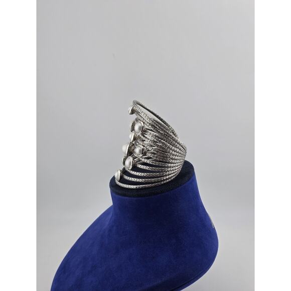 JOHN HARDY Chain Classic Sterling Silver & Mabe Freshwater Cultured Pearl Cuff - Picture 3 of 8